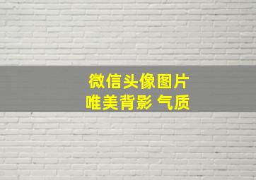 微信头像图片唯美背影 气质